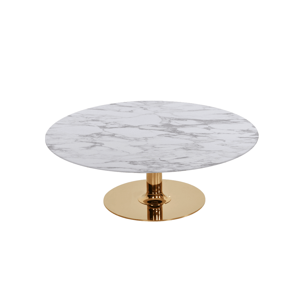 BELLA – Mix & Match Marble Coffee Table with Gold Coloured Stainless Steel Base (1000mm)