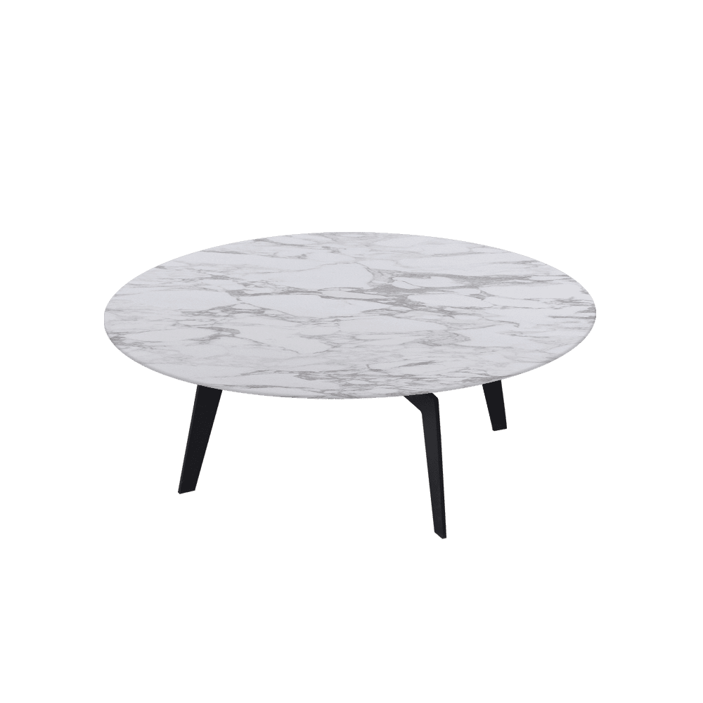 ELENA – Mix & Match Marble Coffee Table with Black Metal Leg (1000mm)