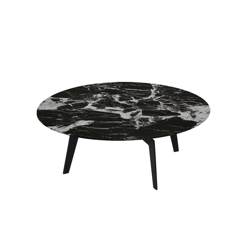 ELENA – Mix & Match Marble Coffee Table with Black Metal Leg (1000mm)
