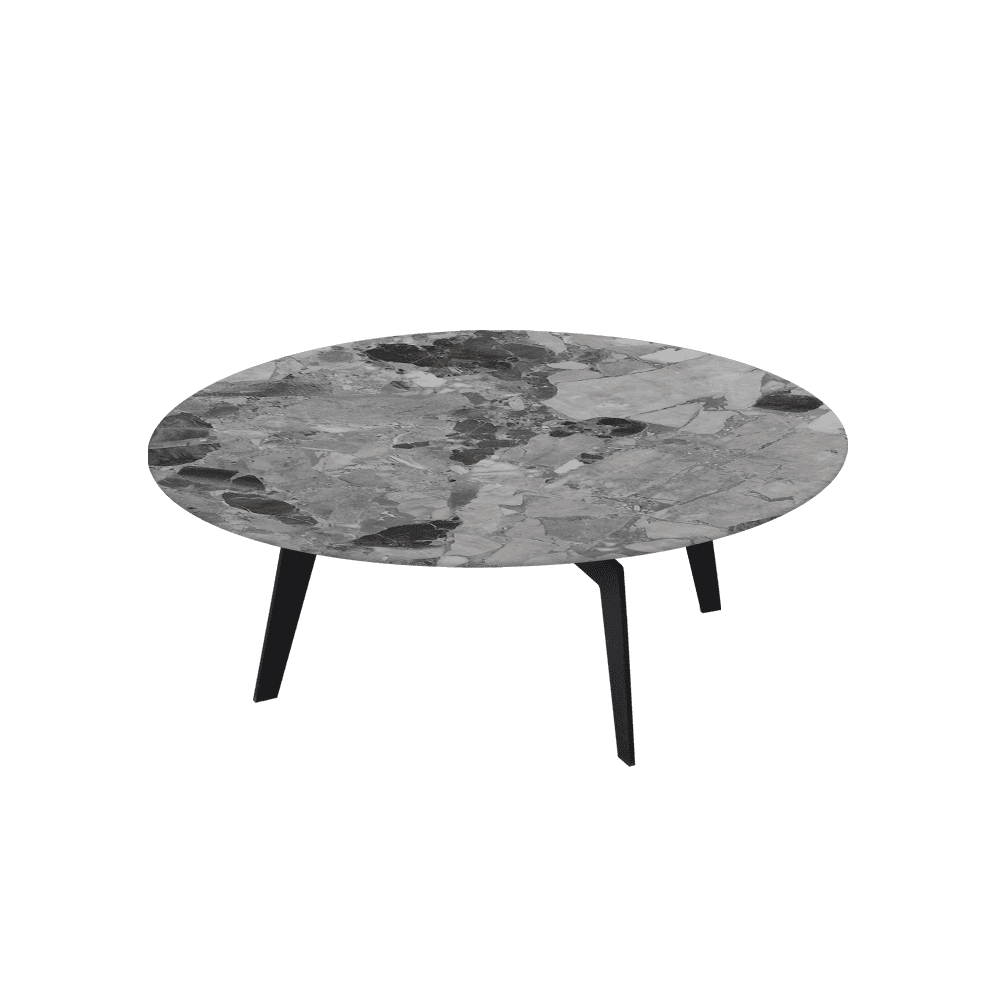 ELENA – Mix & Match Marble Coffee Table with Black Metal Leg (1000mm)