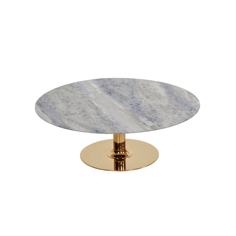 BELLA – Mix & Match Marble Coffee Table with Gold Coloured Stainless Steel Base (1000mm)