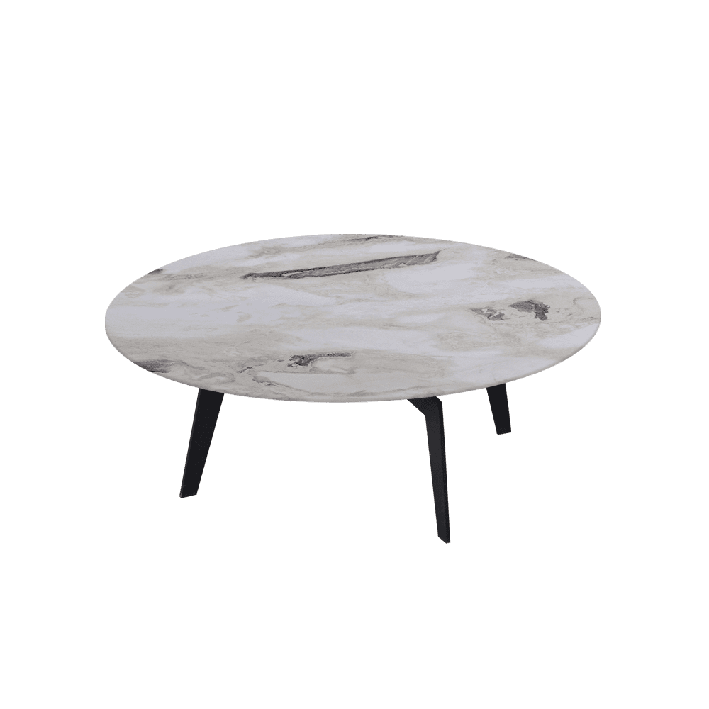ELENA – Mix & Match Marble Coffee Table with Black Metal Leg (1000mm)