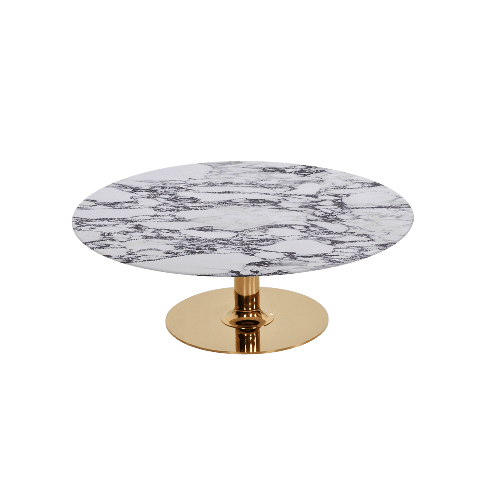 BELLA – Mix & Match Marble Coffee Table with Gold Coloured Stainless Steel Base (1000mm)