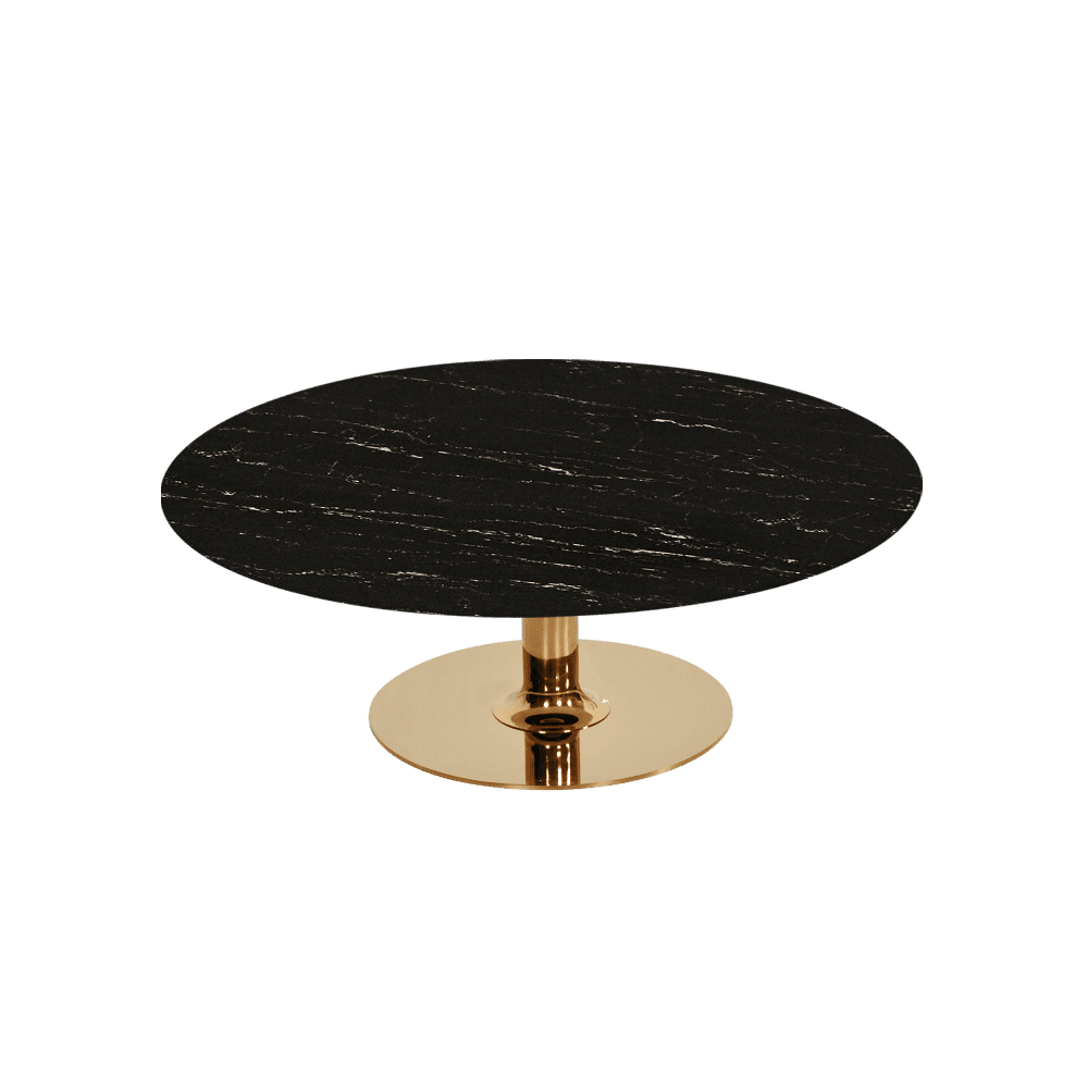 BELLA – Mix & Match Marble Coffee Table with Gold Coloured Stainless Steel Base (1000mm)