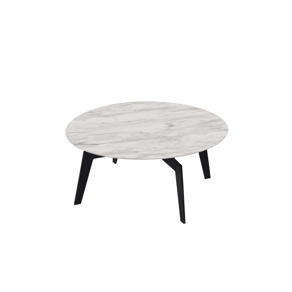 ELENA – Mix & Match Marble Coffee Table with Black Metal Leg (0.8m)