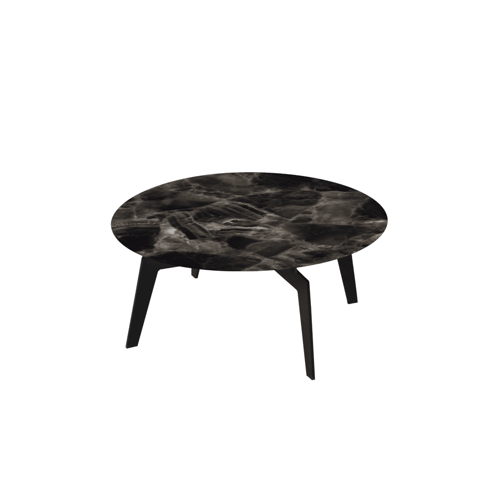 ELENA – Mix & Match Marble Coffee Table with Black Metal Leg (0.8m)