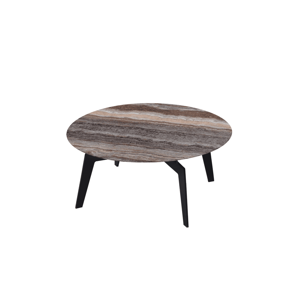 ELENA – Mix & Match Marble Coffee Table with Black Metal Leg (0.8m)