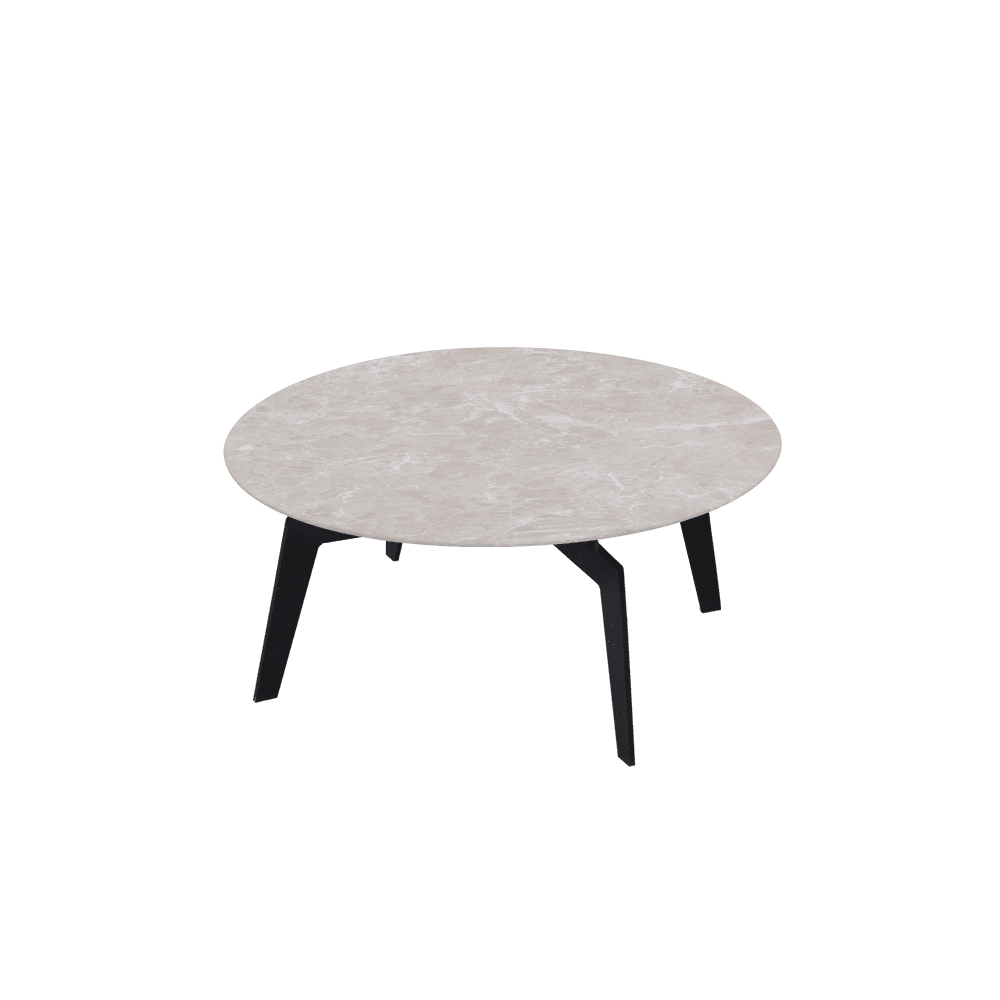 ELENA – Mix & Match Marble Coffee Table with Black Metal Leg (0.8m)