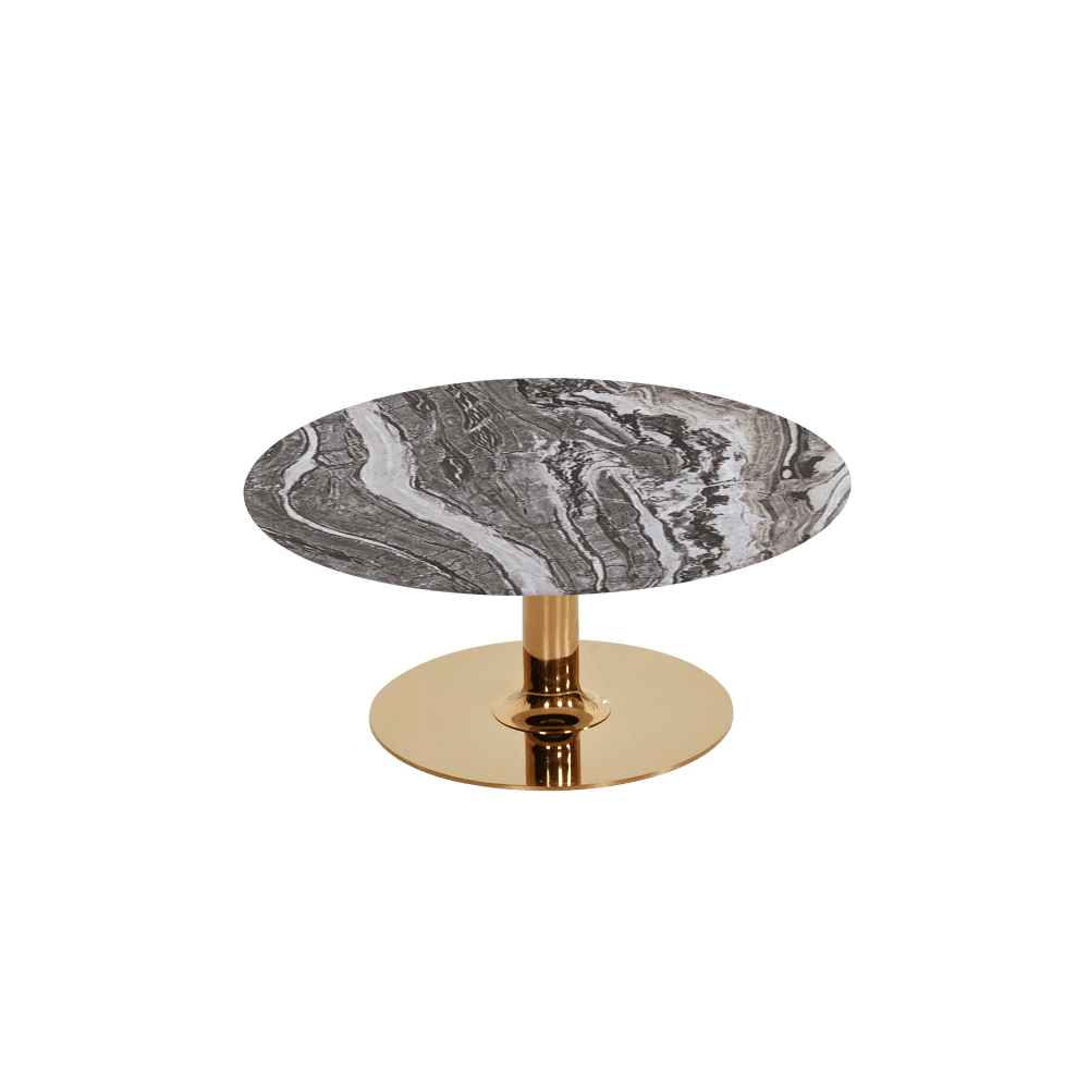 BELLA – Mix & Match Marble Coffee Table with Gold Coloured Stainless Steel Base (800mm)