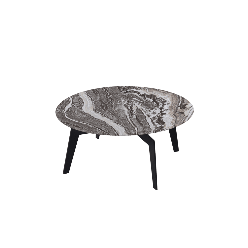 ELENA – Mix & Match Marble Coffee Table with Black Metal Leg (0.8m)