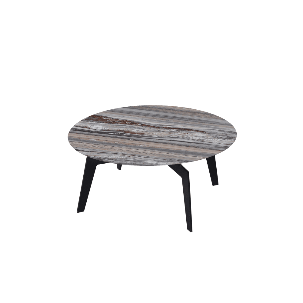 ELENA – Mix & Match Marble Coffee Table with Black Metal Leg (0.8m)