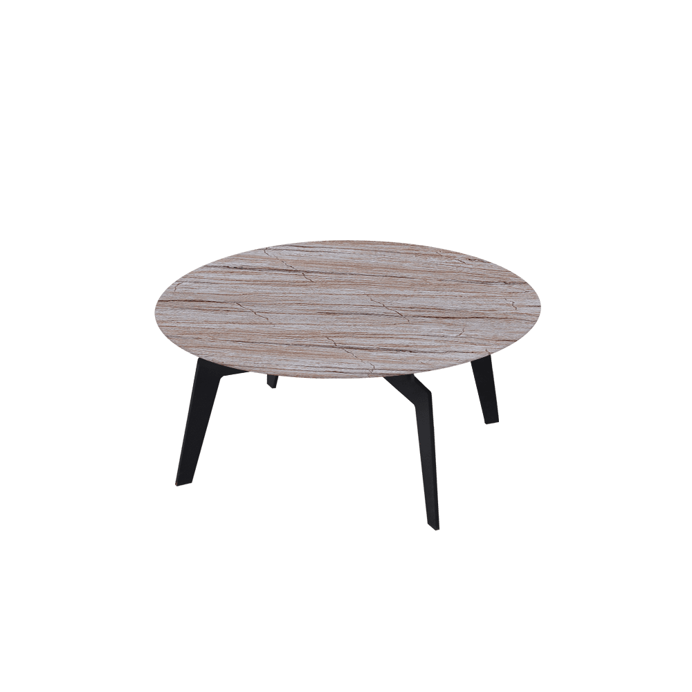 ELENA – Mix & Match Marble Coffee Table with Black Metal Leg (0.8m)