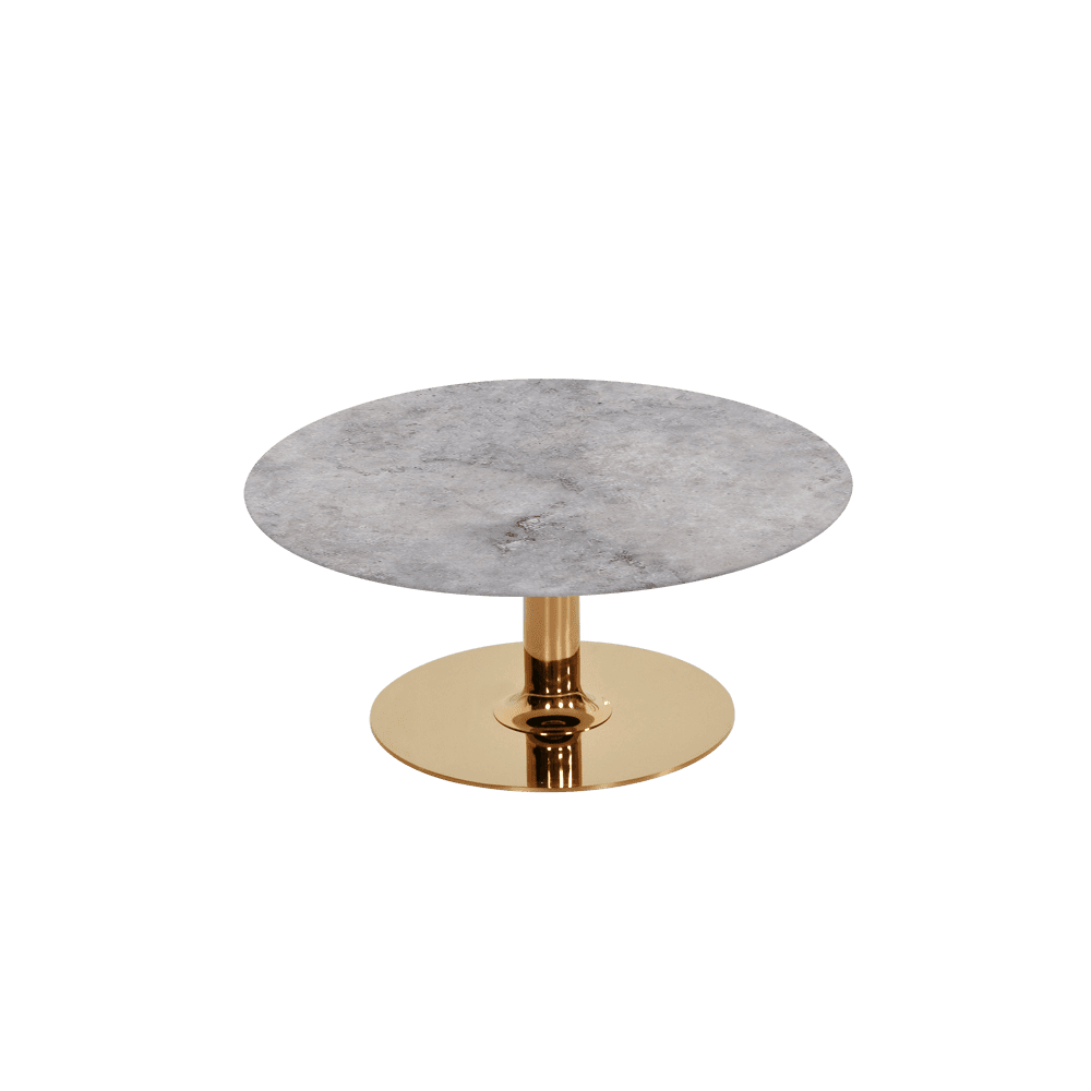 BELLA – Mix & Match Marble Coffee Table with Gold Coloured Stainless Steel Base (800mm)