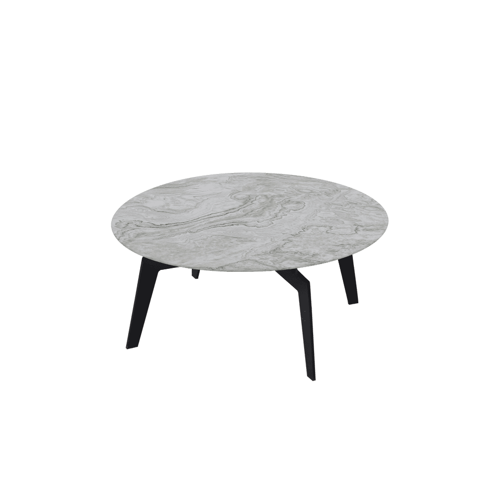 ELENA – Mix & Match Marble Coffee Table with Black Metal Leg (0.8m)