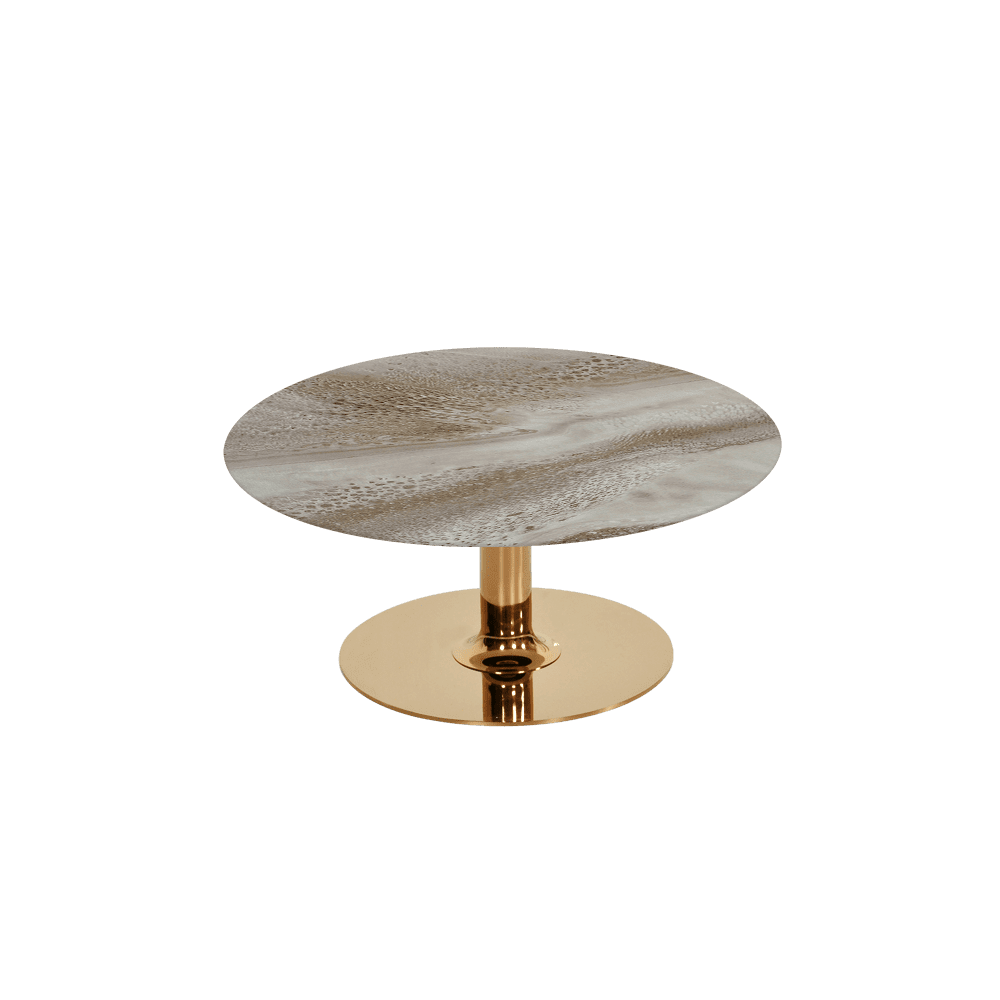 BELLA – Mix & Match Marble Coffee Table with Gold Coloured Stainless Steel Base (800mm)