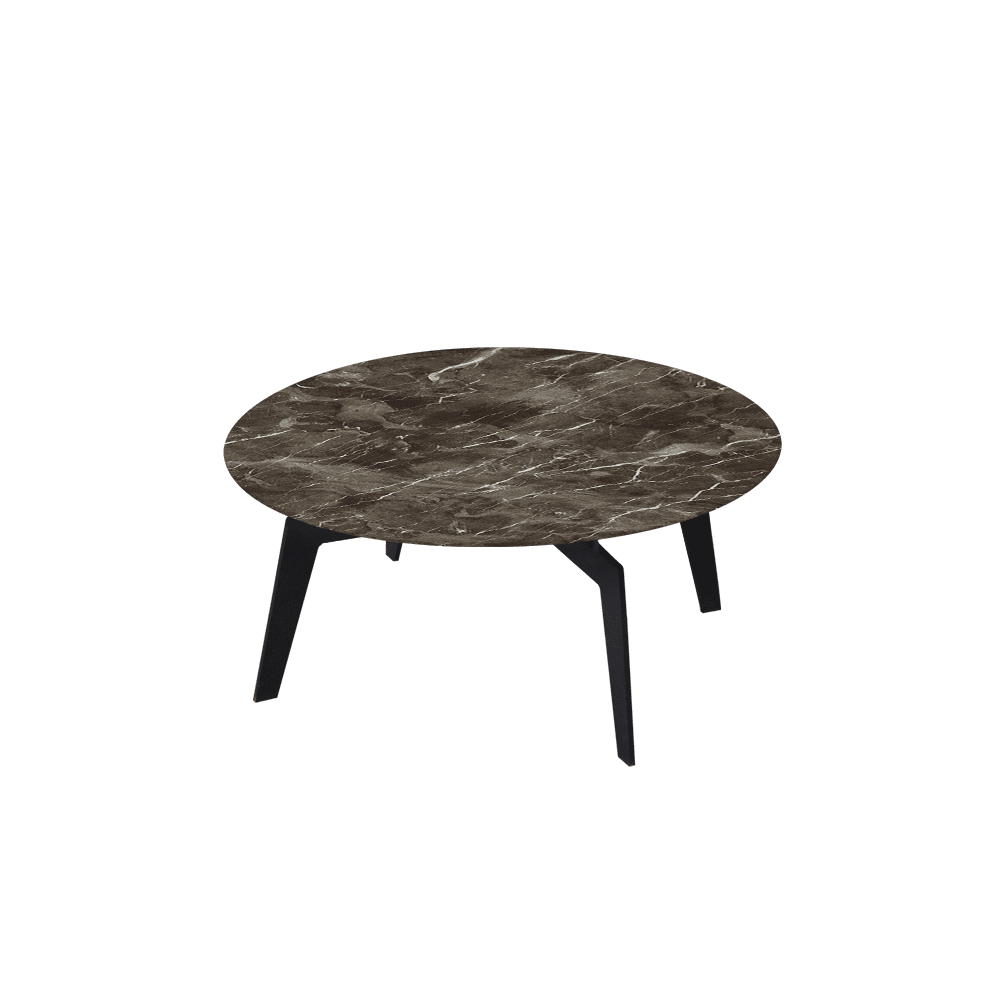 ELENA – Mix & Match Marble Coffee Table with Black Metal Leg (0.8m)