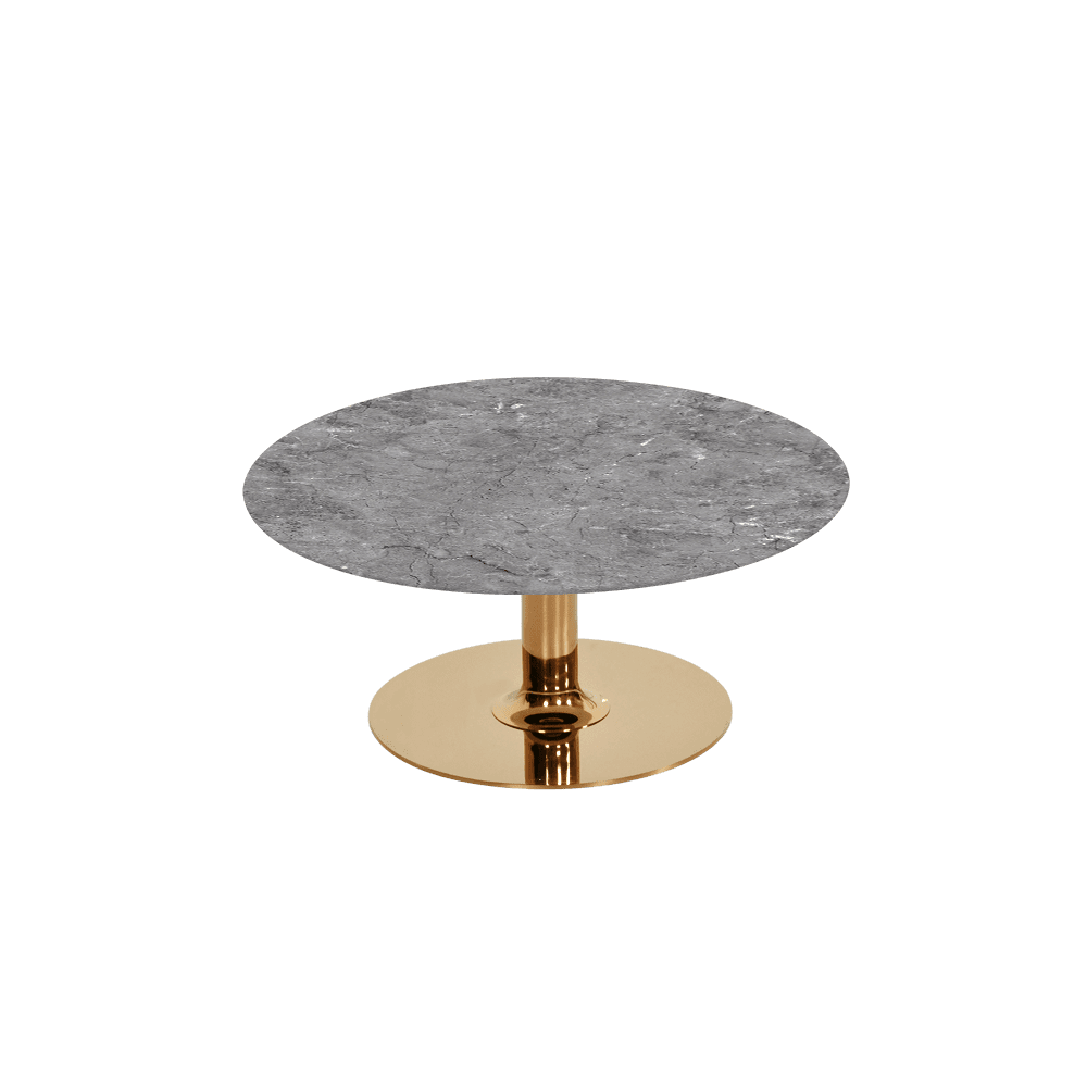 BELLA – Mix & Match Marble Coffee Table with Gold Coloured Stainless Steel Base (800mm)