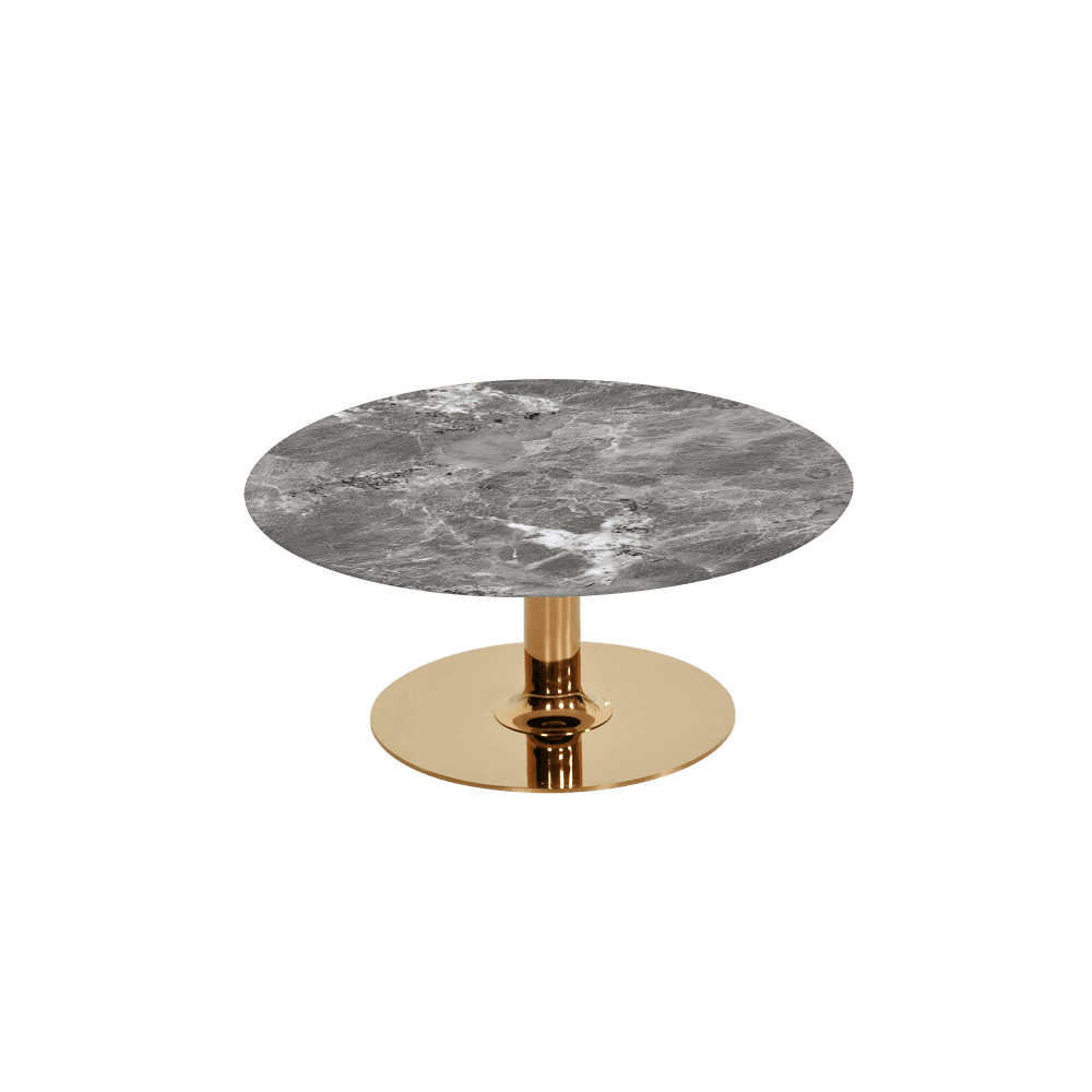 BELLA – Mix & Match Marble Coffee Table with Gold Coloured Stainless Steel Base (800mm)