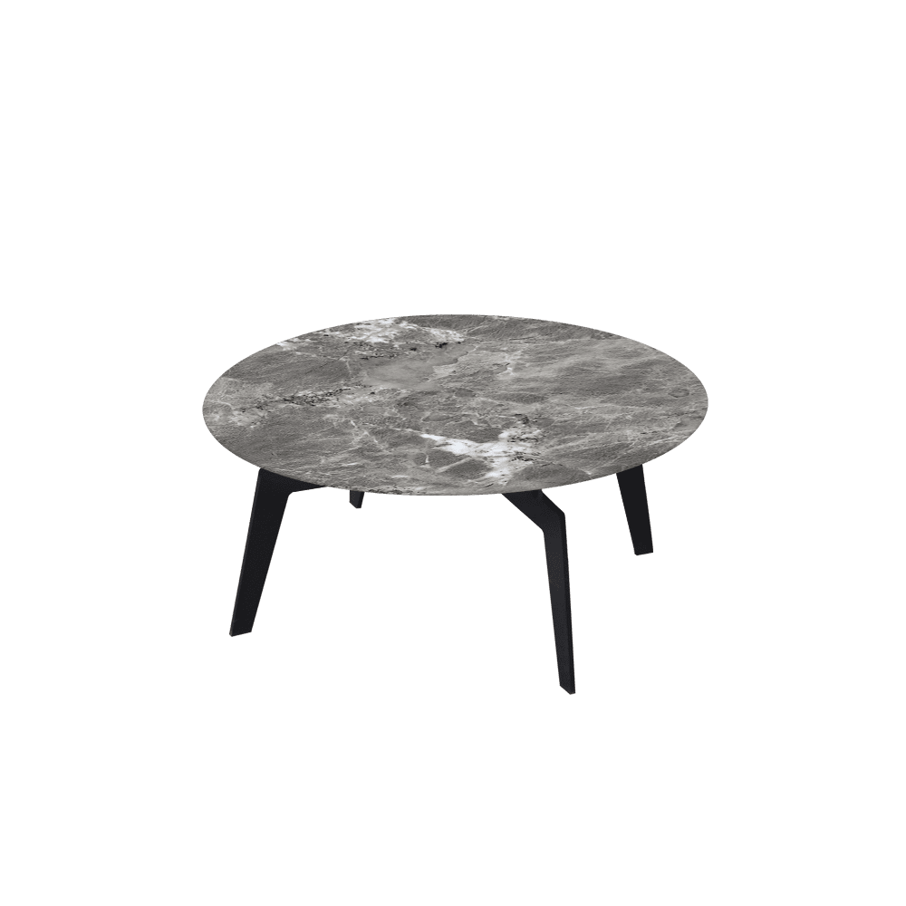 ELENA – Mix & Match Marble Coffee Table with Black Metal Leg (0.8m)