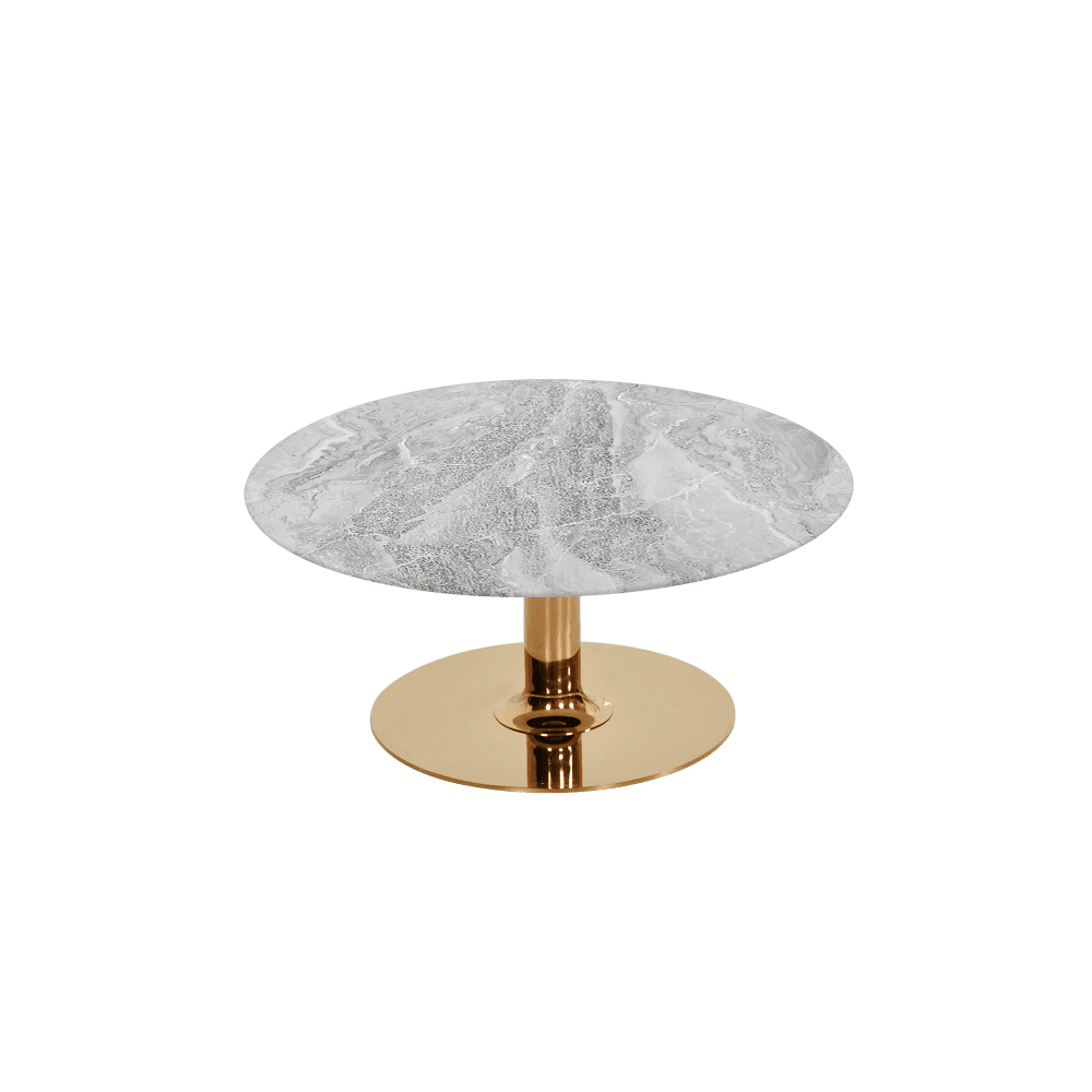 BELLA – Mix & Match Marble Coffee Table with Gold Coloured Stainless Steel Base (800mm)