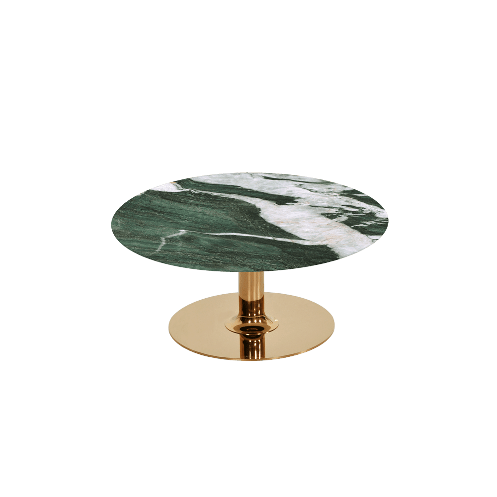 BELLA – Mix & Match Marble Coffee Table with Gold Coloured Stainless Steel Base (800mm)