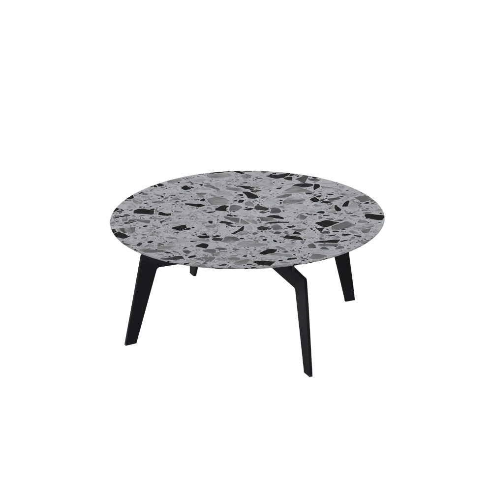 ELENA – Mix & Match Marble Coffee Table with Black Metal Leg (0.8m)