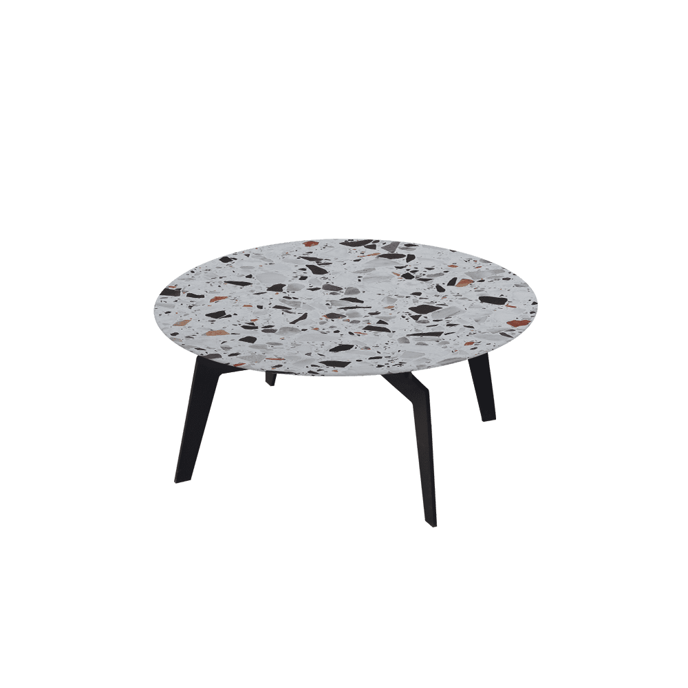 ELENA – Mix & Match Marble Coffee Table with Black Metal Leg (0.8m)