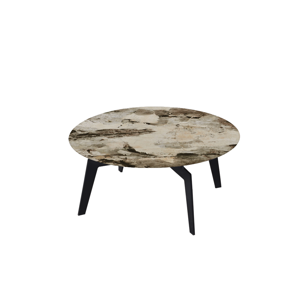 ELENA – Mix & Match Marble Coffee Table with Black Metal Leg (0.8m)