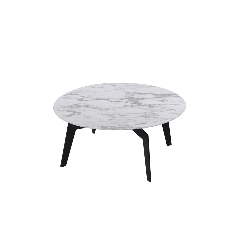 ELENA – Mix & Match Marble Coffee Table with Black Metal Leg (0.8m)