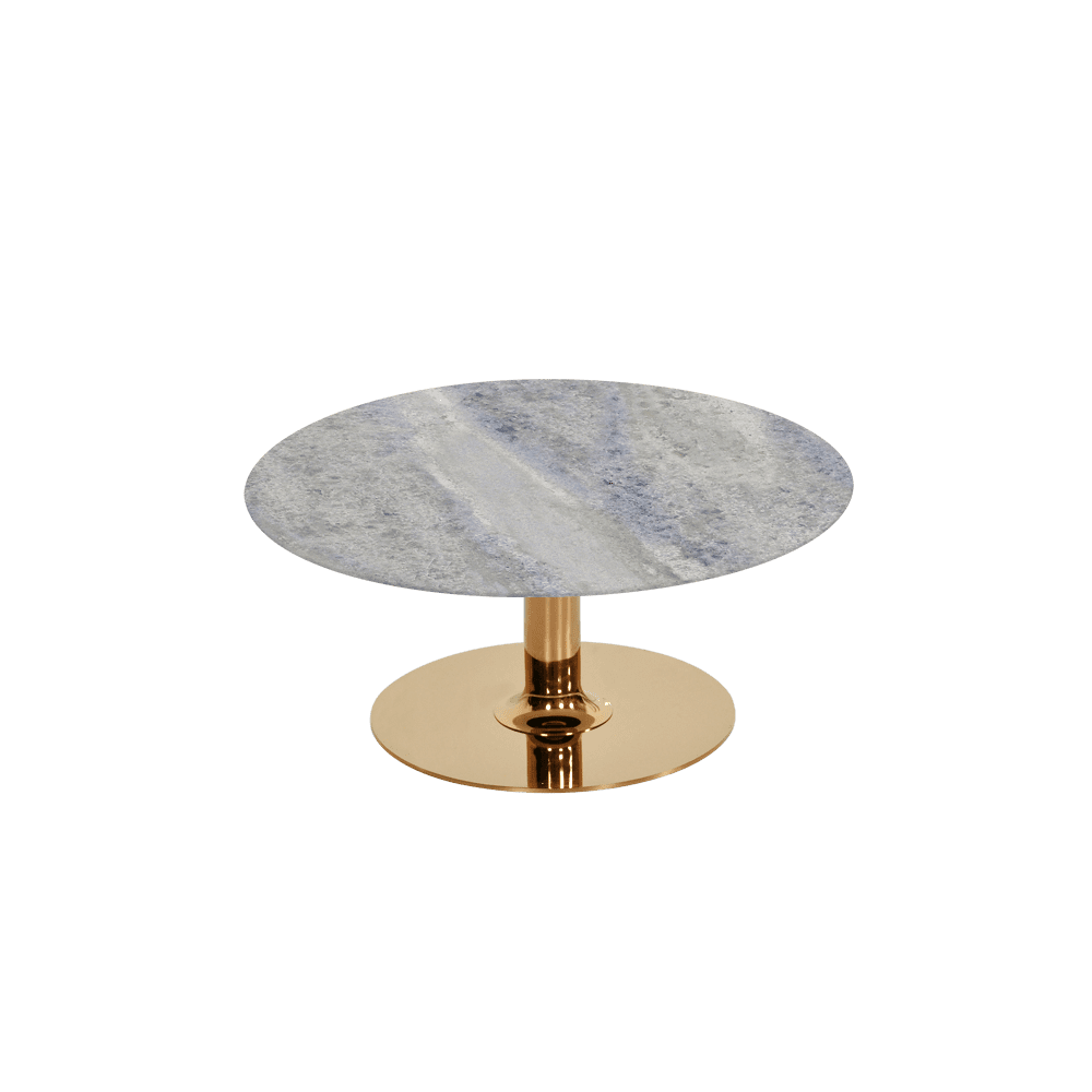 BELLA – Mix & Match Marble Coffee Table with Gold Coloured Stainless Steel Base (800mm)