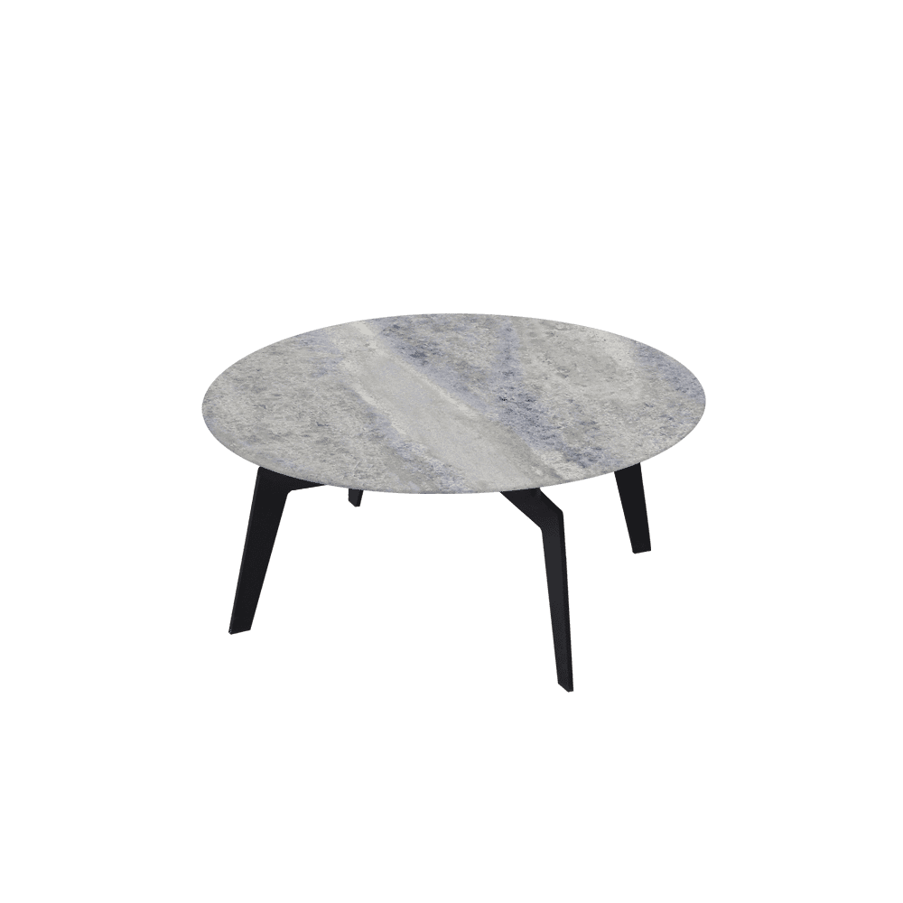 ELENA – Mix & Match Marble Coffee Table with Black Metal Leg (0.8m)