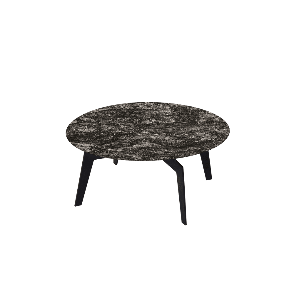ELENA – Mix & Match Marble Coffee Table with Black Metal Leg (0.8m)