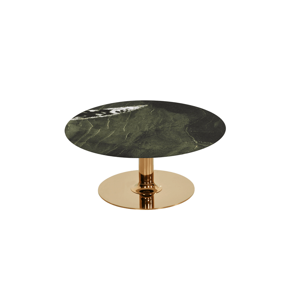 BELLA – Mix & Match Marble Coffee Table with Gold Coloured Stainless Steel Base (800mm)