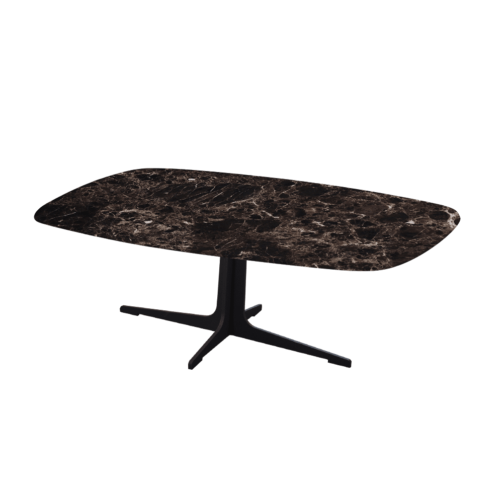 TARINA – Mix & Match Marble Coffee Table with Black Metal Leg (1200mm x 700mm)