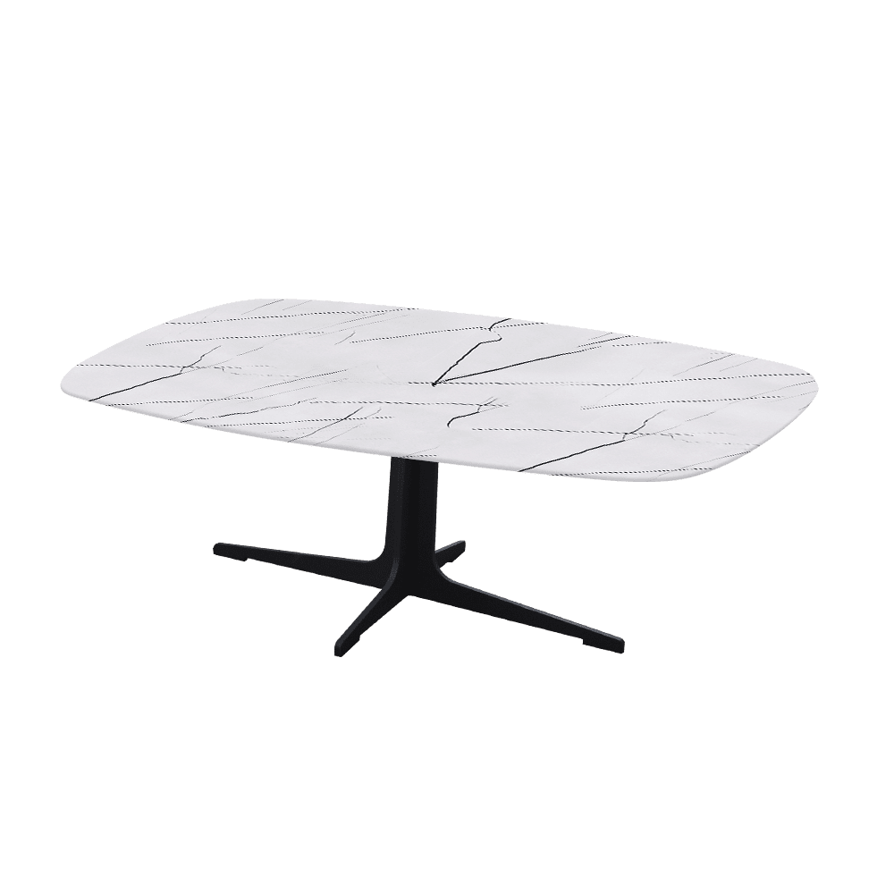 TARINA – Mix & Match Marble Coffee Table with Black Metal Leg (1200mm x 700mm)
