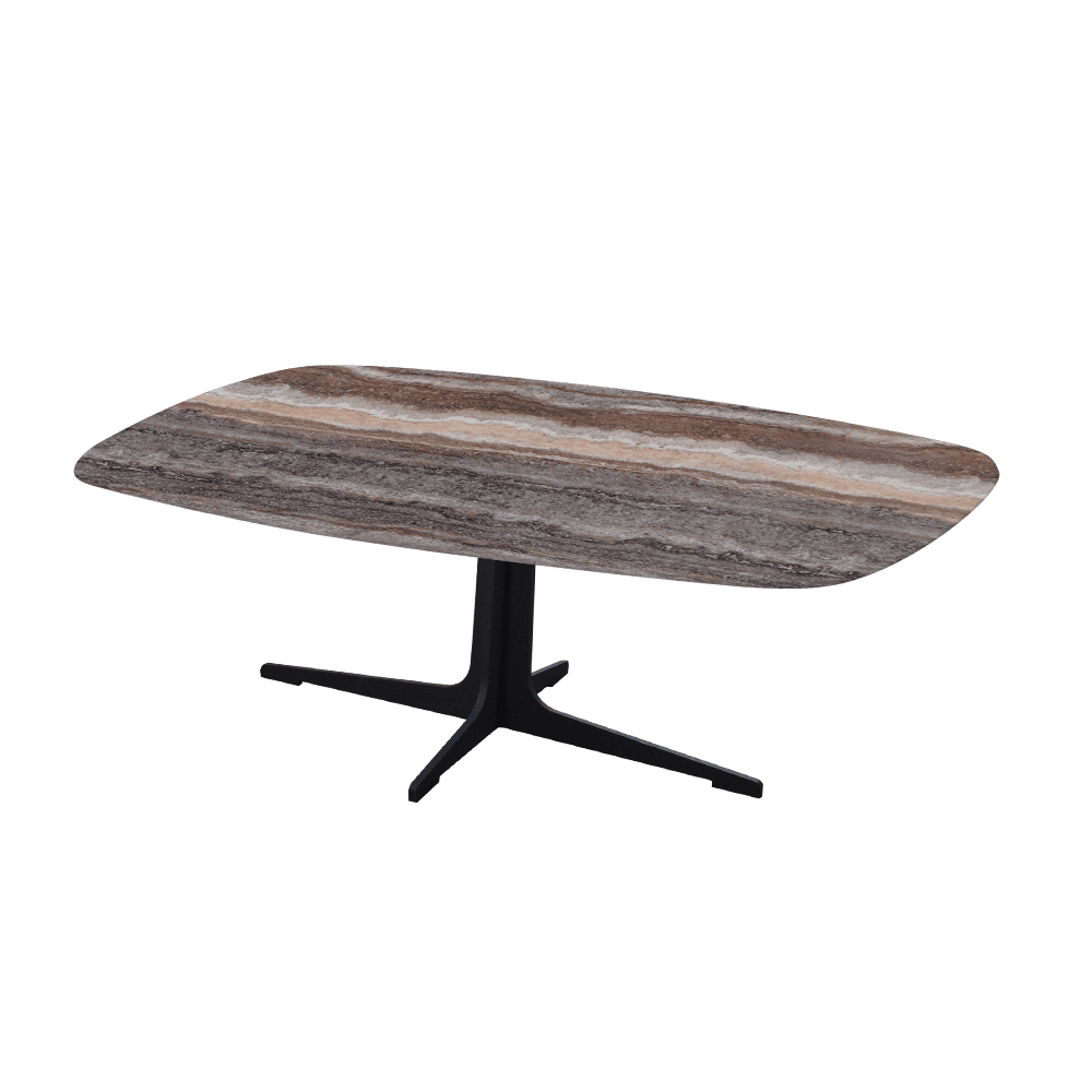TARINA – Mix & Match Marble Coffee Table with Black Metal Leg (1200mm x 700mm)