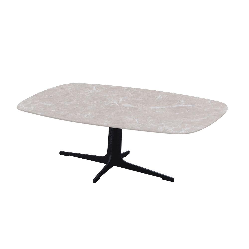 TARINA – Mix & Match Marble Coffee Table with Black Metal Leg (1200mm x 700mm)