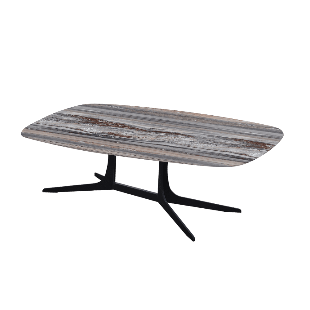 HANNA – Mix & Match Marble Coffee Table with Black Metal Leg (1200mm x 700mm)