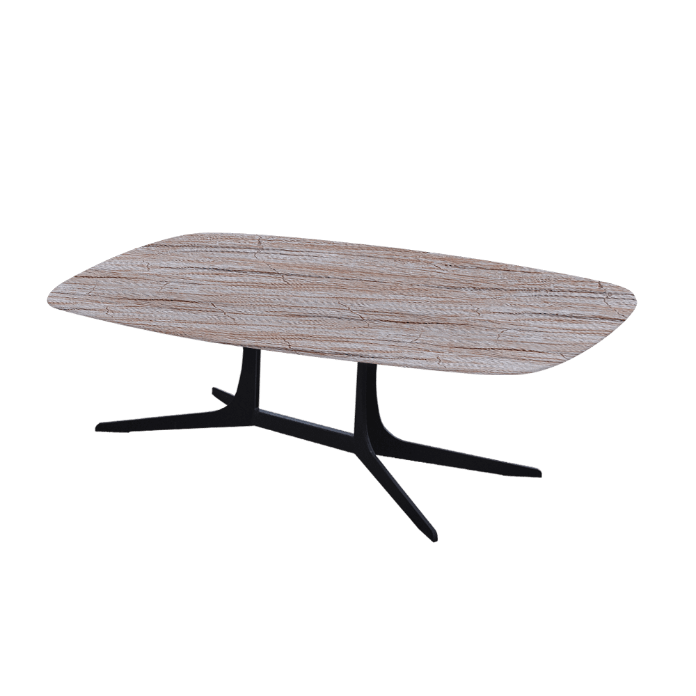 HANNA – Mix & Match Marble Coffee Table with Black Metal Leg (1200mm x 700mm)