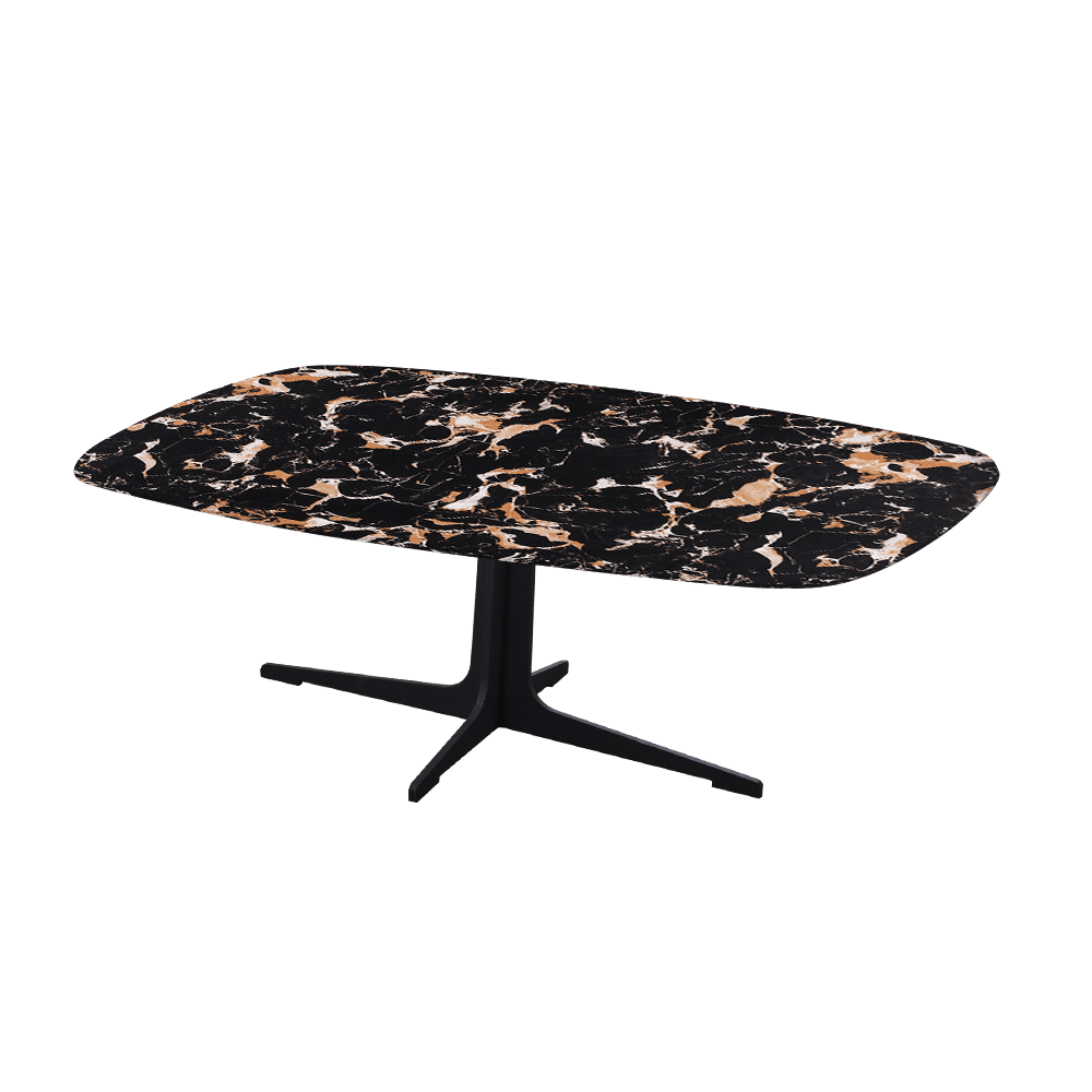 TARINA – Mix & Match Marble Coffee Table with Black Metal Leg (1200mm x 700mm)