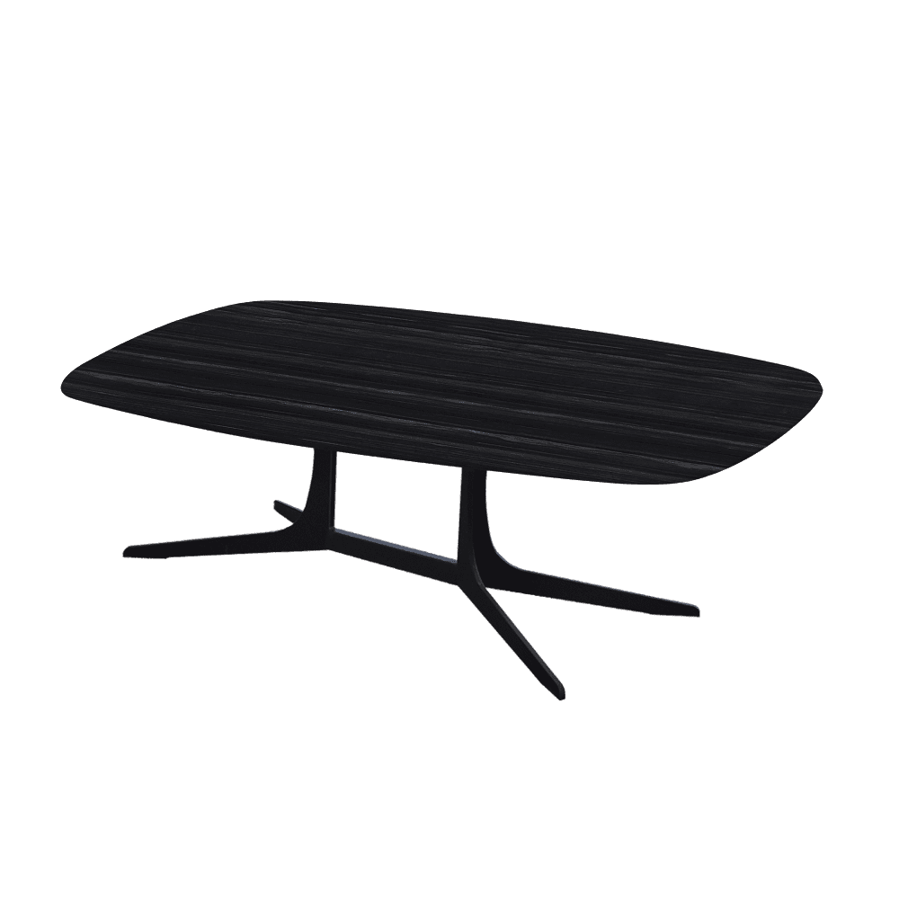 HANNA – Mix & Match Marble Coffee Table with Black Metal Leg (1200mm x 700mm)