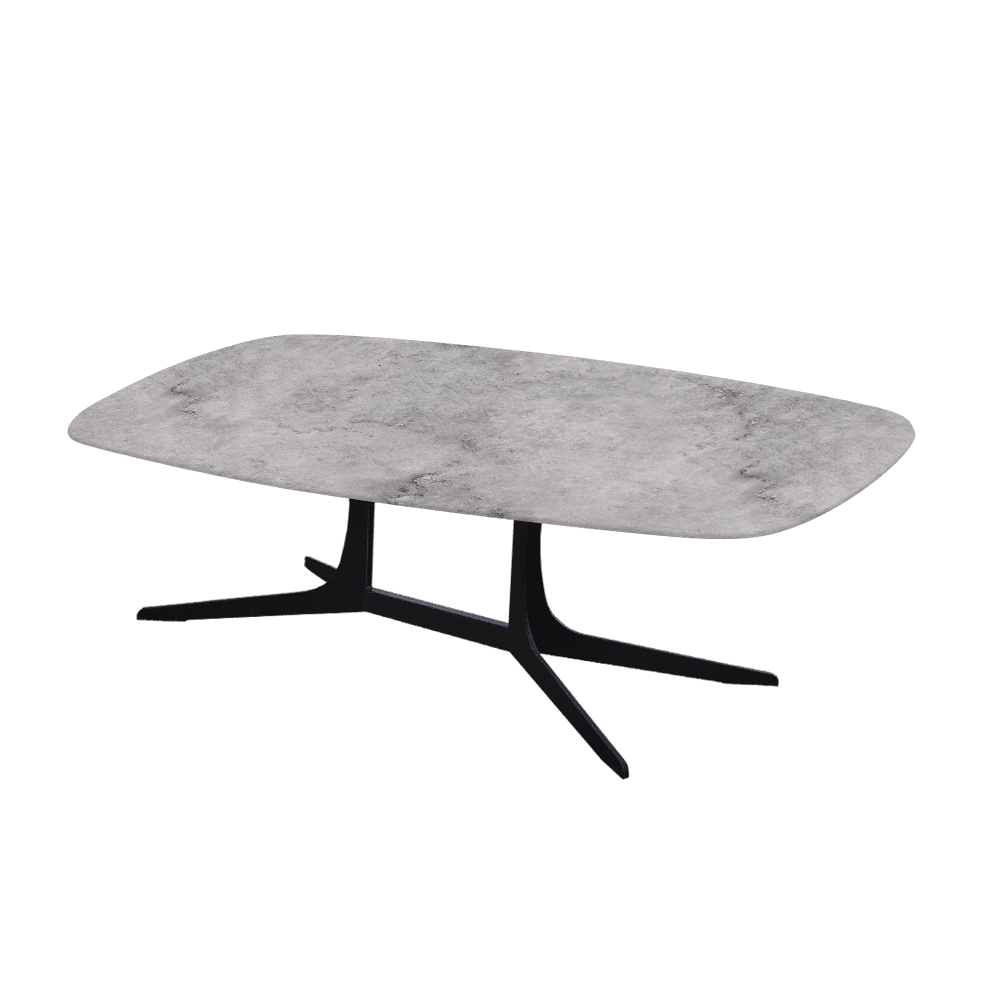 HANNA – Mix & Match Marble Coffee Table with Black Metal Leg (1200mm x 700mm)
