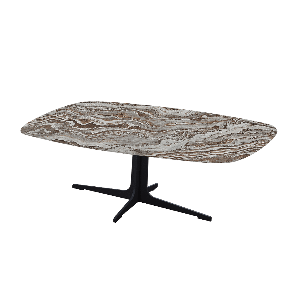 TARINA – Mix & Match Marble Coffee Table with Black Metal Leg (1200mm x 700mm)