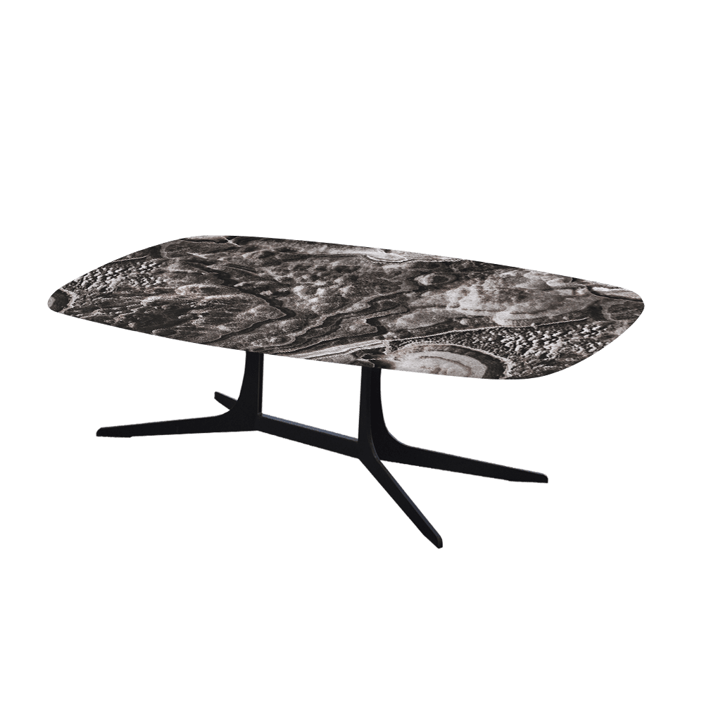 HANNA – Mix & Match Marble Coffee Table with Black Metal Leg (1200mm x 700mm)