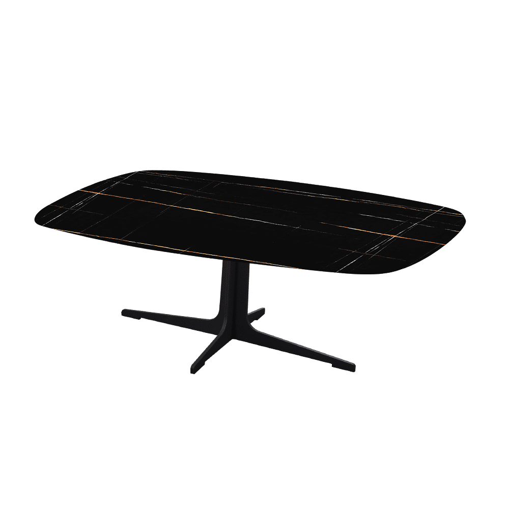 TARINA – Mix & Match Marble Coffee Table with Black Metal Leg (1200mm x 700mm)