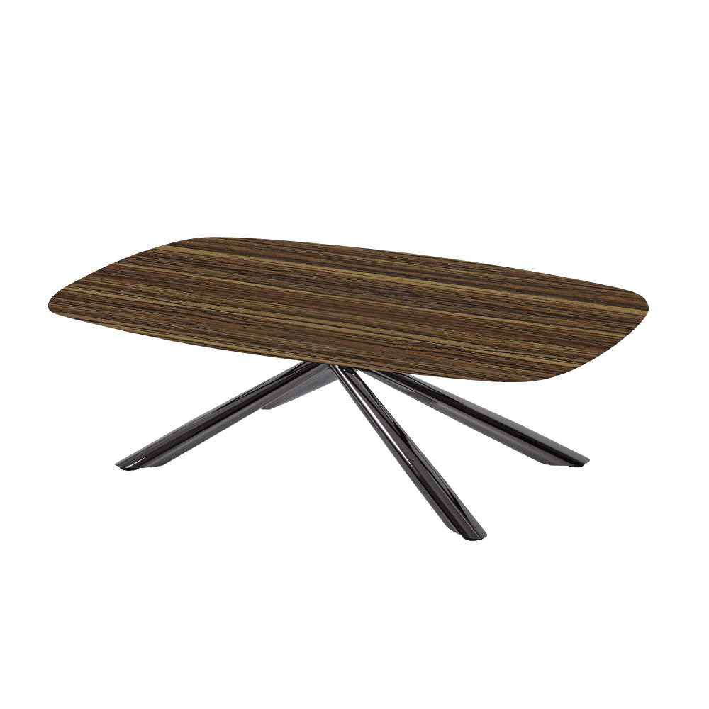 XYLIA – Mix & Match Marble Coffee Table with Black Glossy Metal Leg (1200mm x 700mm)