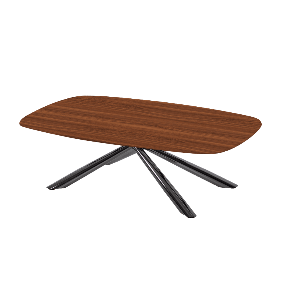 XYLIA – Mix & Match Marble Coffee Table with Black Glossy Metal Leg (1200mm x 700mm)