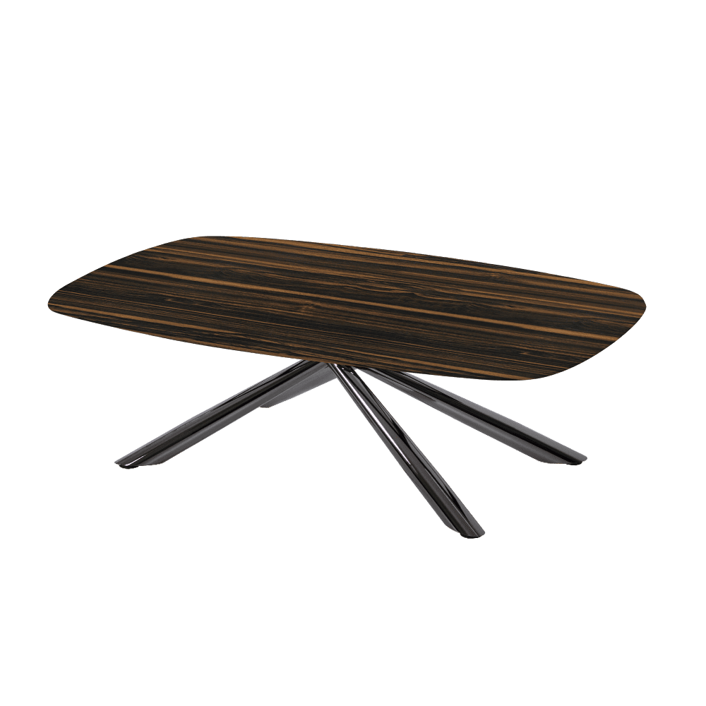 XYLIA – Mix & Match Marble Coffee Table with Black Glossy Metal Leg (1200mm x 700mm)
