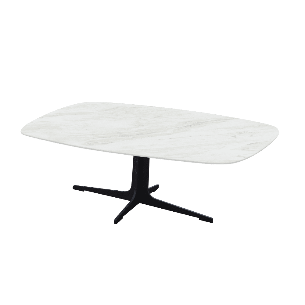 TARINA – Mix & Match Marble Coffee Table with Black Metal Leg (1200mm x 700mm)