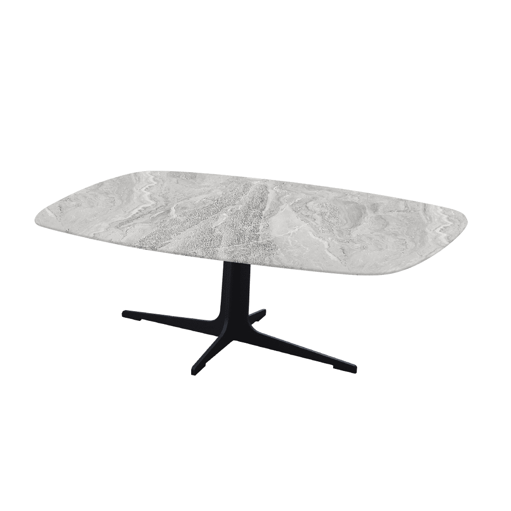 TARINA – Mix & Match Marble Coffee Table with Black Metal Leg (1200mm x 700mm)